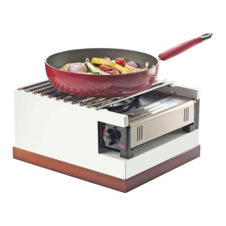 Cal-Mil Cal-Mil Luxe Rectangular Riser 12" x 20" White and Stainless Steel 3025-55